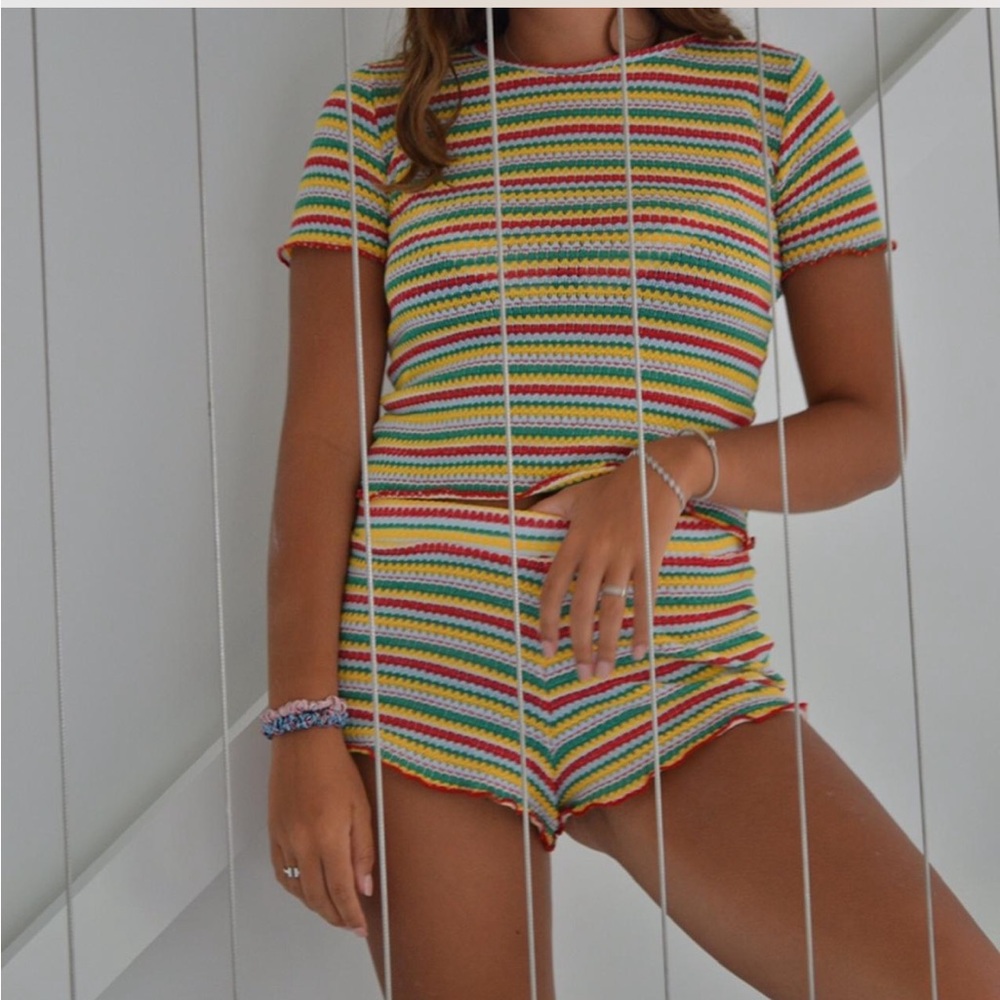 Zara Two piece striped short set